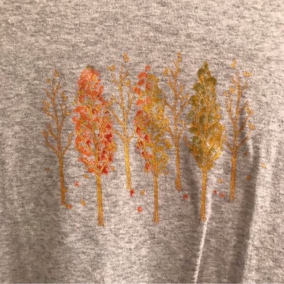 Croft & Barrow The Classic Tee Golden Trees Long Sleeve T-shirt Size XL - Picture 4 of 5